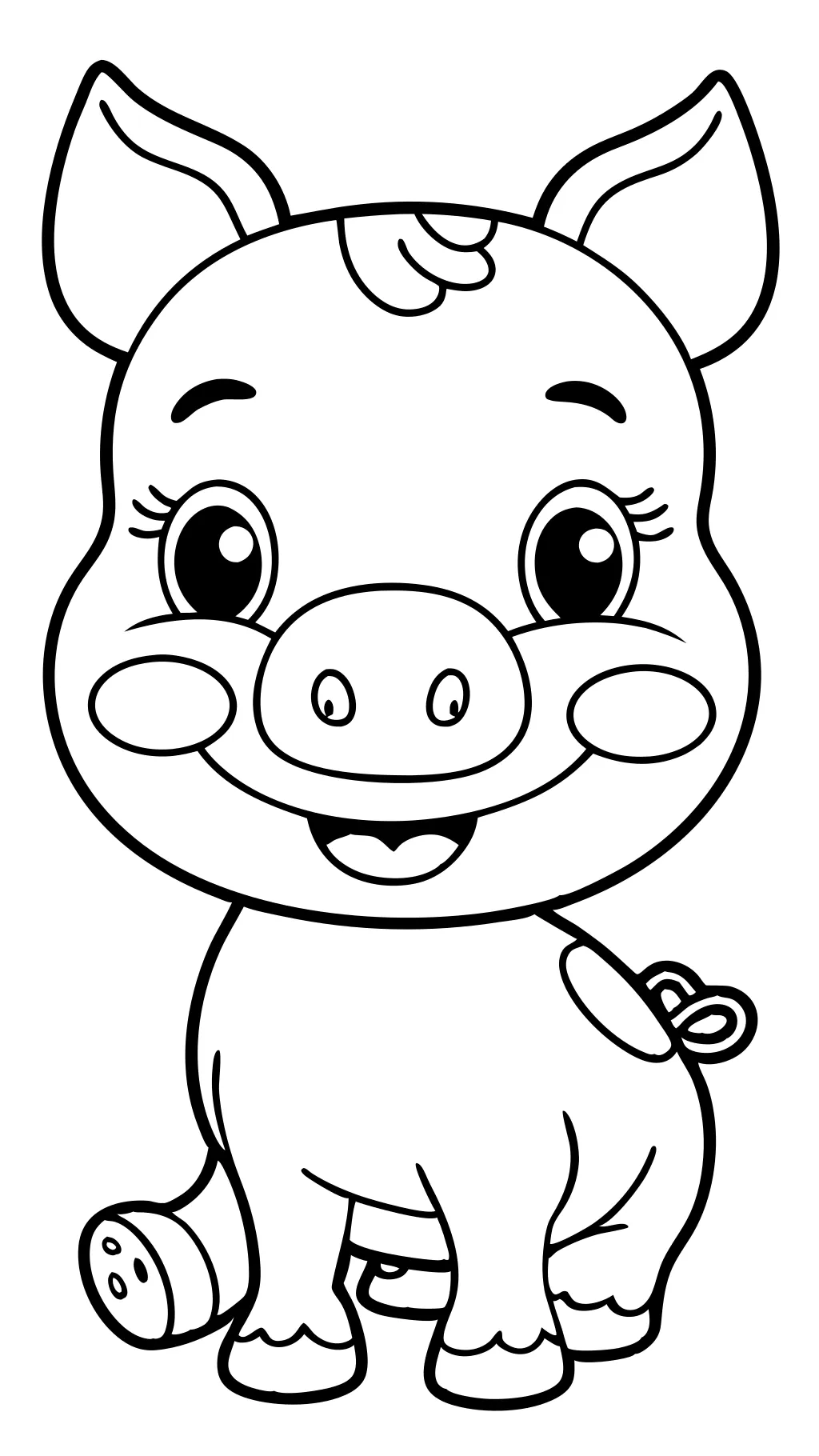 coloriages adorables porcs